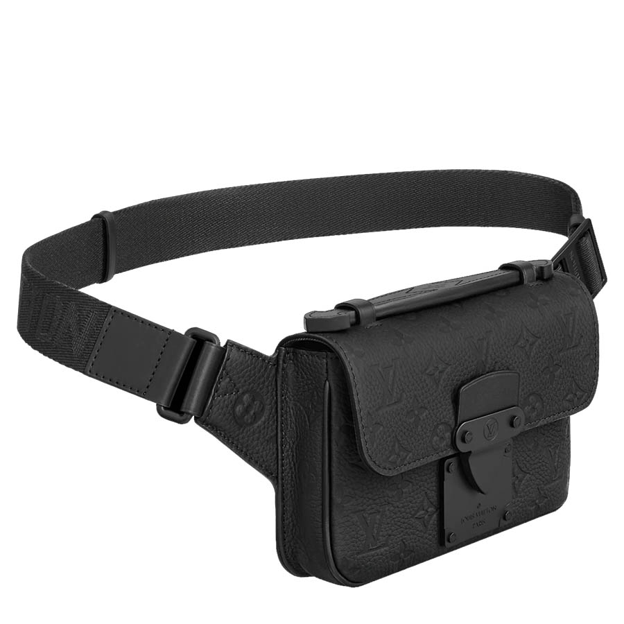 Túi Đeo Hông Nam Louis Vuitton LV S Lock Sling Bag Black M58487 Màu Đen