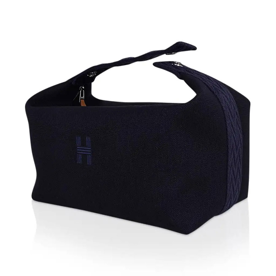 Túi Cầm Tay Nữ Hermès Bride A Brac Case Size PM Màu Xanh Navy