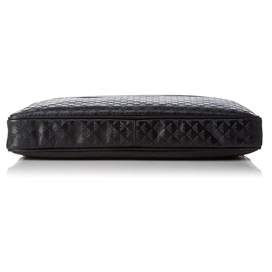 Cặp Xách Tay Nam Emporio Armani Black Logo Embossed Laptop Bag YEM823-YC043-8000 Màu Đen