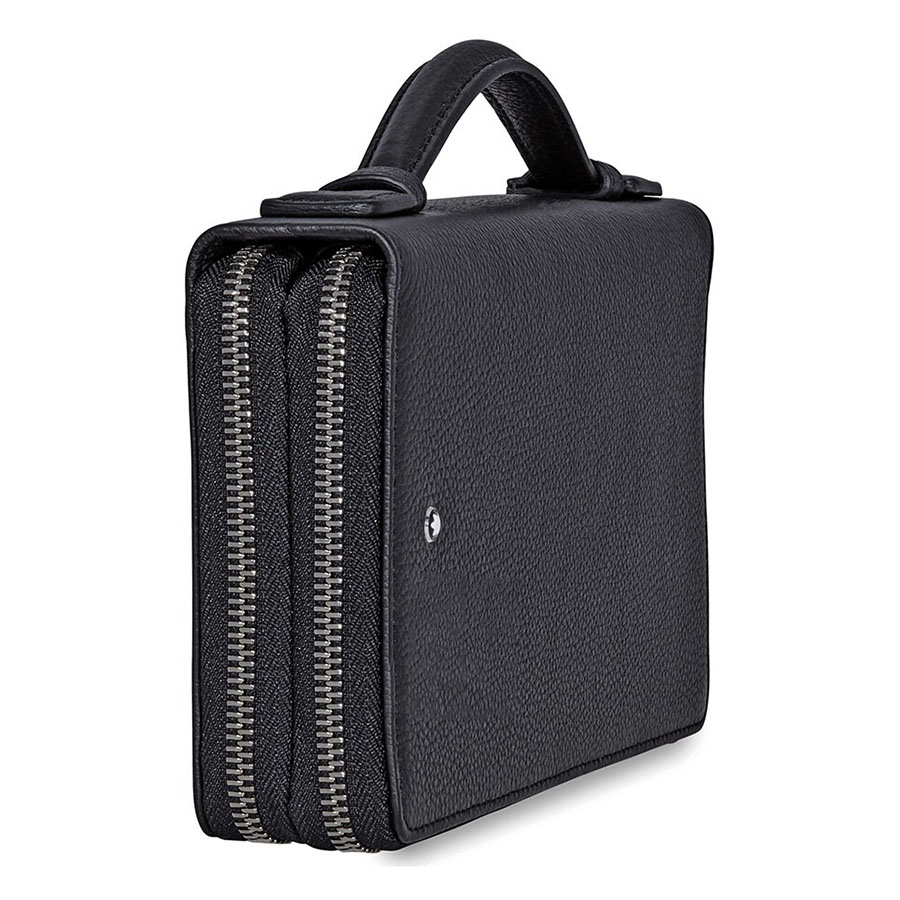 Túi Cầm Tay Montblanc Meisterstuck Full-Grain Leather Travel Companion 114459 Màu Đen