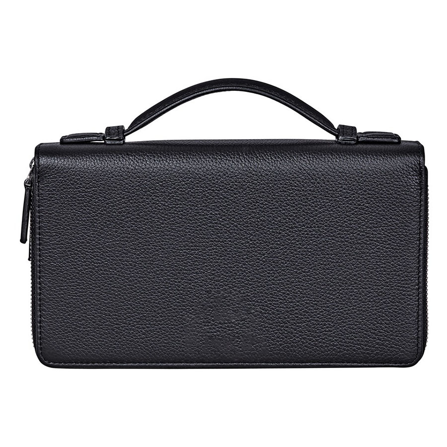 Túi Cầm Tay Montblanc Meisterstuck Full-Grain Leather Travel Companion 114459 Màu Đen