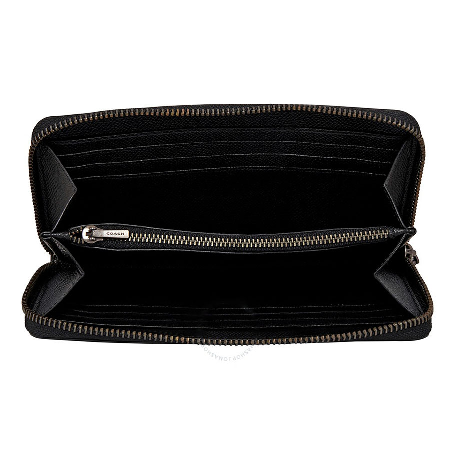 Ví Nam Coach Black 25607 Accordion Wallet In Crossgrain Leather Màu Đen