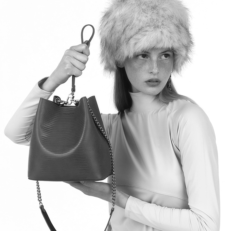 Túi Đeo Chéo Find Kapoor  Pingo Bag 20 Lizard Chain Set Black Màu Đen