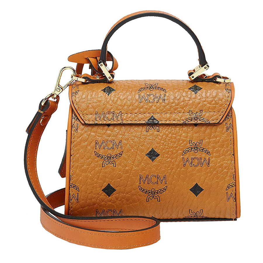 Túi Xách MCM Heritage Satchel In Visetos Màu Nâu