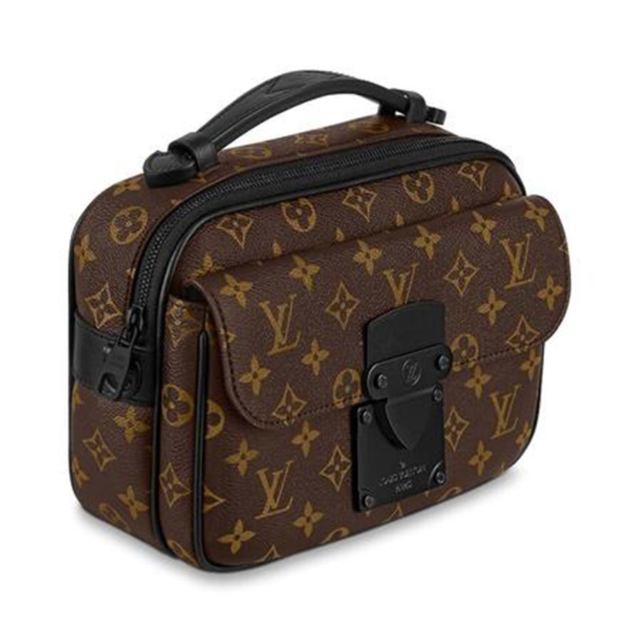 Túi Đeo Chéo Louis Vuitton LV S Lock Messenger Bag Monogram Macassar Coated Canvas Màu Nâu