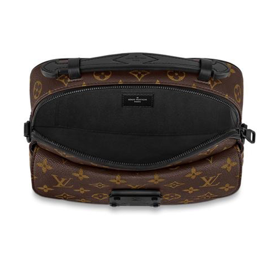 Túi Đeo Chéo Louis Vuitton LV S Lock Messenger Bag Monogram Macassar Coated Canvas Màu Nâu