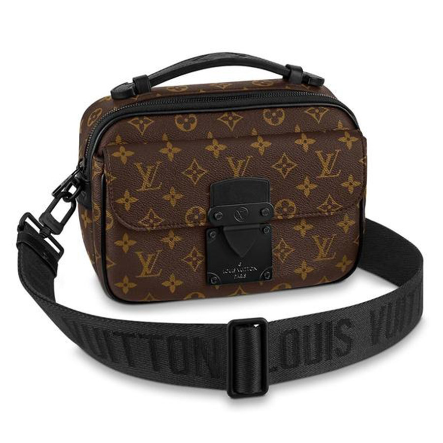 Túi Đeo Chéo Louis Vuitton LV S Lock Messenger Bag Monogram Macassar Coated Canvas Màu Nâu