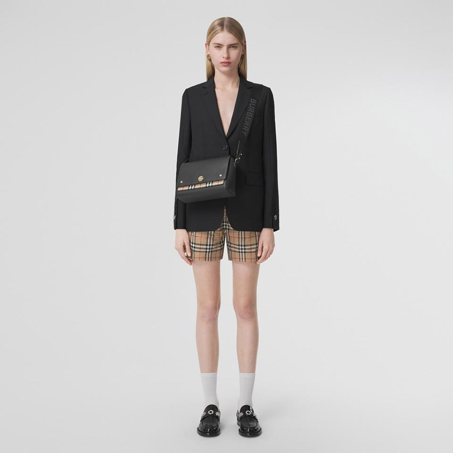 Túi Đeo Chéo Burberry Medium Vintage Check Note Black Shoulder Bag Màu Đen
