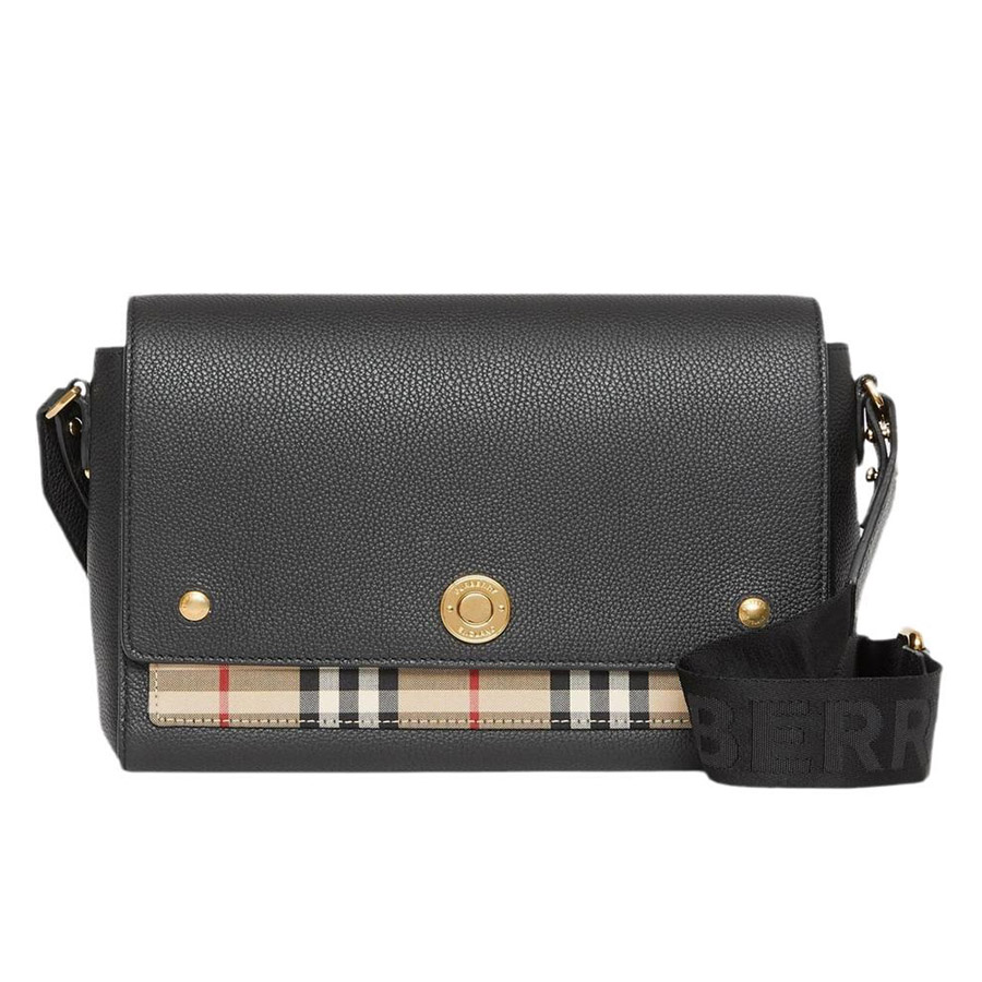 Túi Đeo Chéo Burberry Medium Vintage Check Note Black Shoulder Bag Màu Đen