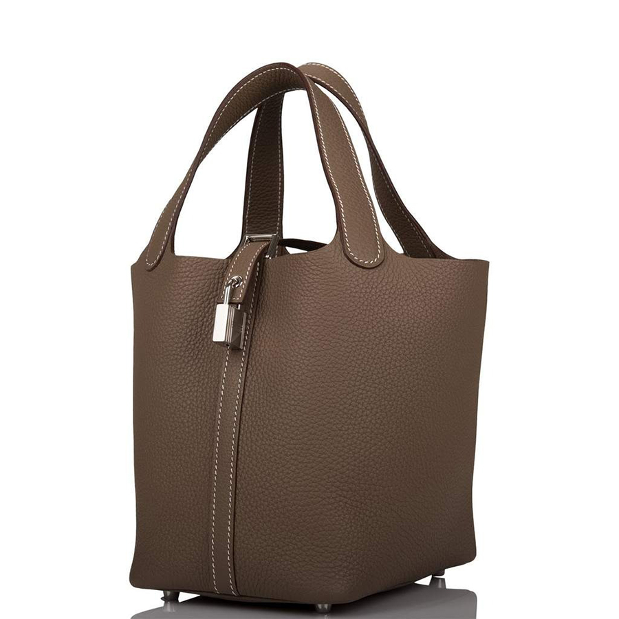 Túi Xách Tay Nữ Hermès Picotin 18 Etoupe Bag Màu Nâu