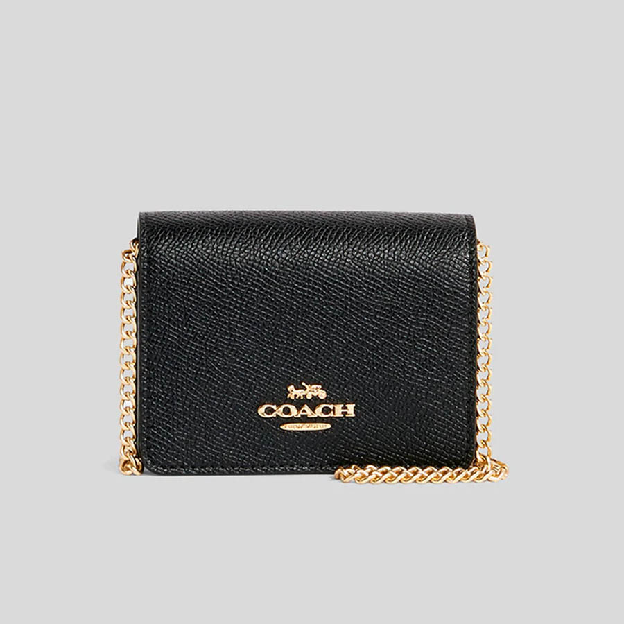 Ví Nữ Coach Mini Wallet On A Chain C0059 Black Màu Đen