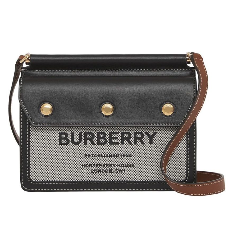 Túi Đeo Chéo Burberry Mini Horseferry Print Title Bag With Pocket Detail Màu Đen