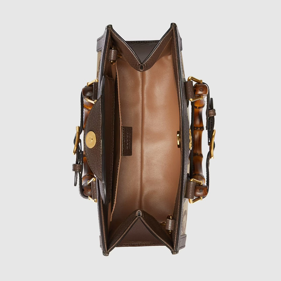Túi Xách Gucci Diana Jumbo GG Small Tote Bag Màu Nâu