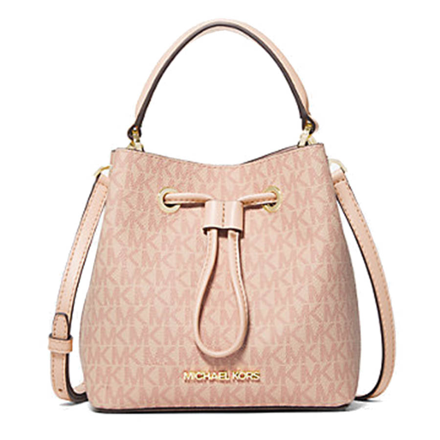 Túi Đeo Chéo Michael Kors MK Suri Mini Small Bucket Crossbody Bag Shoulder Signature Màu Hồng Nhạt