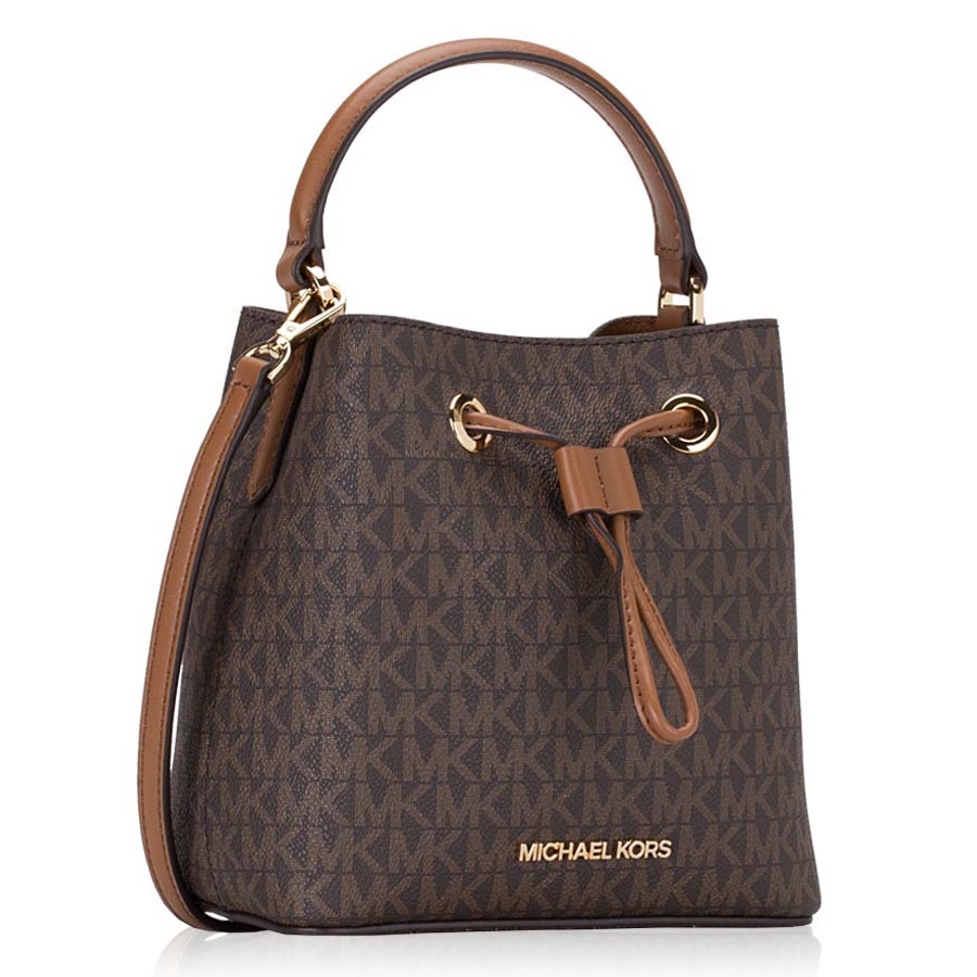 Túi Đeo Chéo Michael Kors MK Suri Mini Small Bucket Crossbody Bag Shoulder Signature Màu Nâu