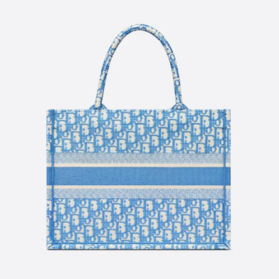 Túi Xách Tay Dior Medium Dior Book Tote Cornflower Blue Dior Oblique Embroidery Màu Xanh Dương