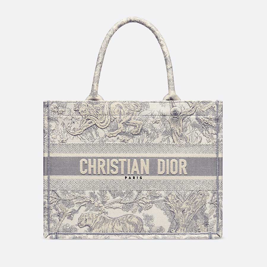 Túi Tote Dior Medium Dior Book Tote Gray Toile De Jouy Embroidery