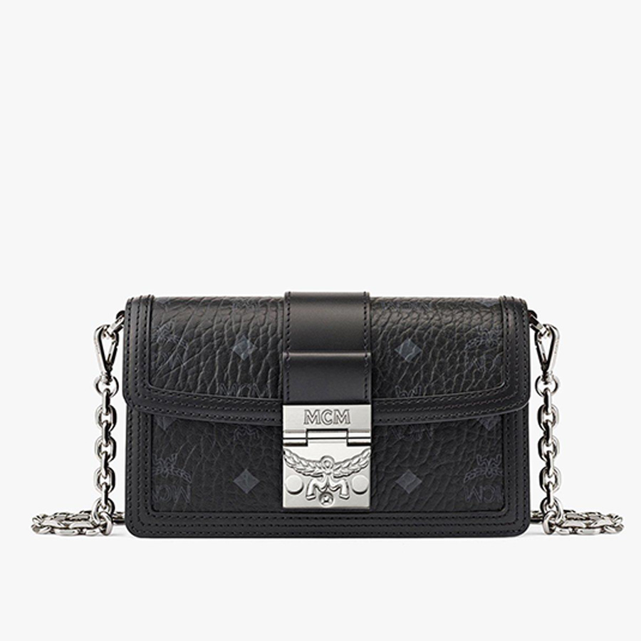 Túi Đeo Chéo MCM Tracy Crossbody In Visetos Mini Màu Đen