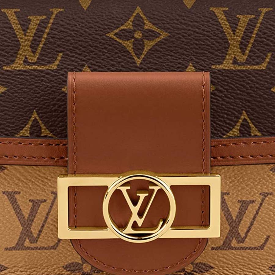 Túi Đeo Chéo Nữ Louis Vuitton LV Dauphine Chain Wallet Monogram Bag M68746 Màu Nâu