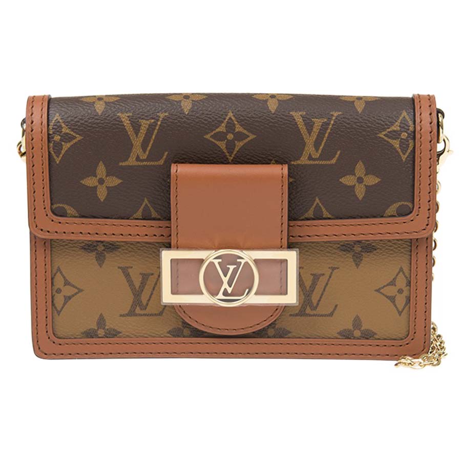 Túi Đeo Chéo Nữ Louis Vuitton LV Dauphine Chain Wallet Monogram Bag M68746 Màu Nâu