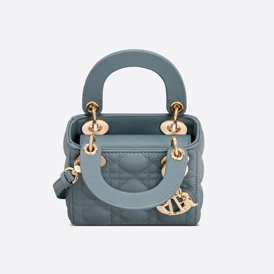 Túi Xách Tay Dior Micro Lady Dior Bagcloud Blue Cannage Lambskin Màu Xanh Blue