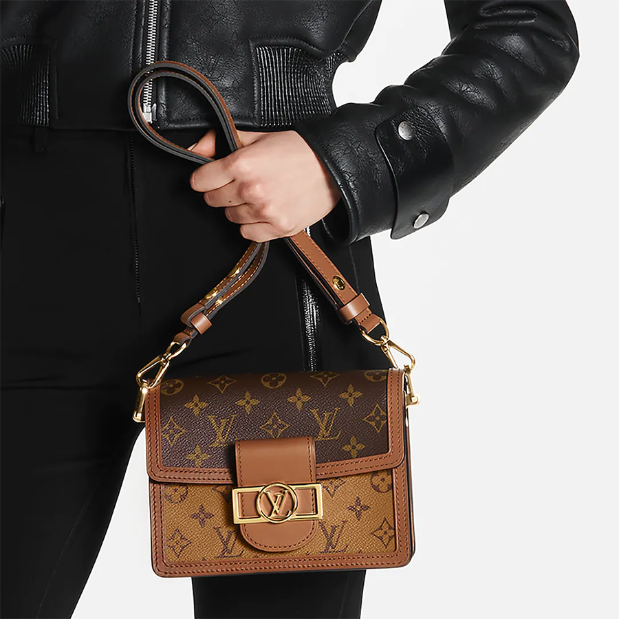 Túi Đeo Chéo Nữ Louis Vuitton LV Mini Dauphine M45959 Màu Nâu Đen