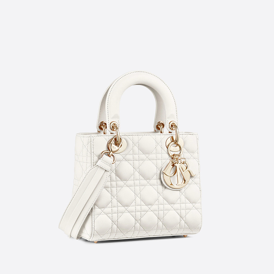 Túi Xách Tay Dior Small Lady Dior My Abcdior Bag Màu Trắng