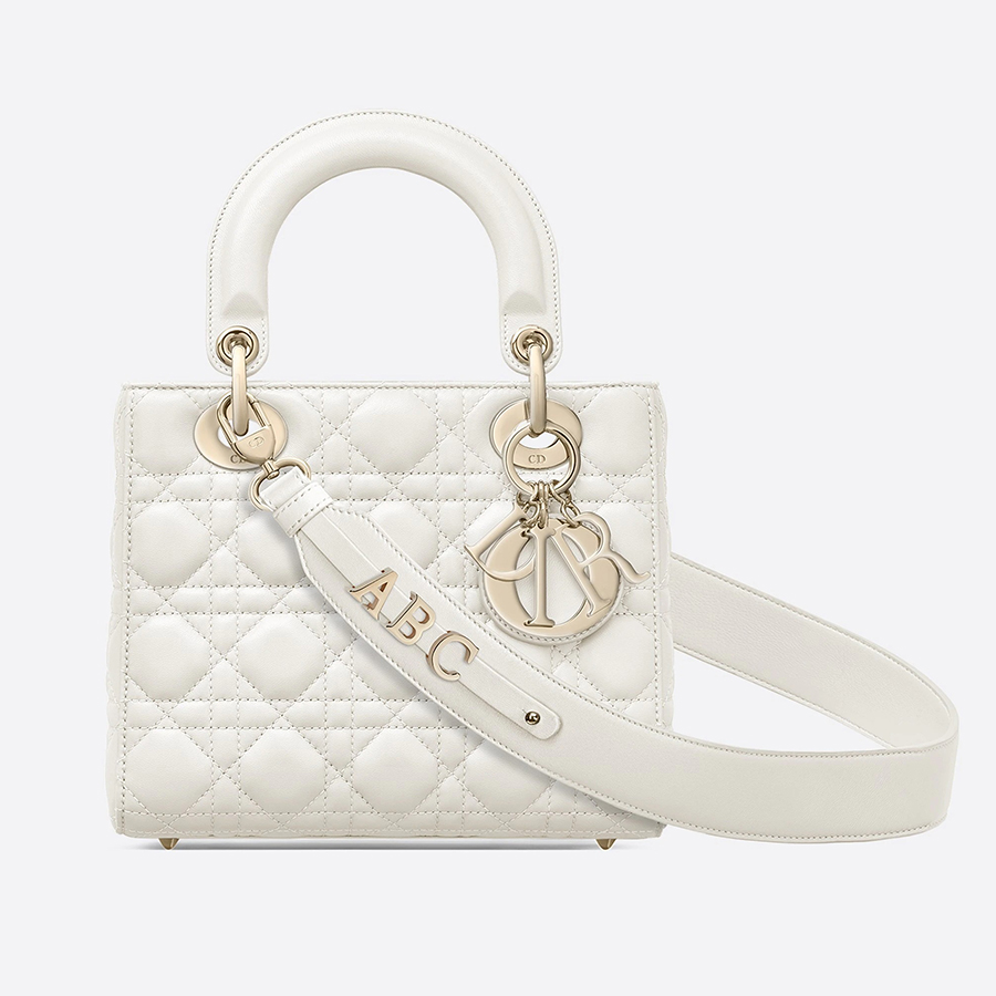 Túi Xách Tay Dior Small Lady Dior My Abcdior Bag Màu Trắng