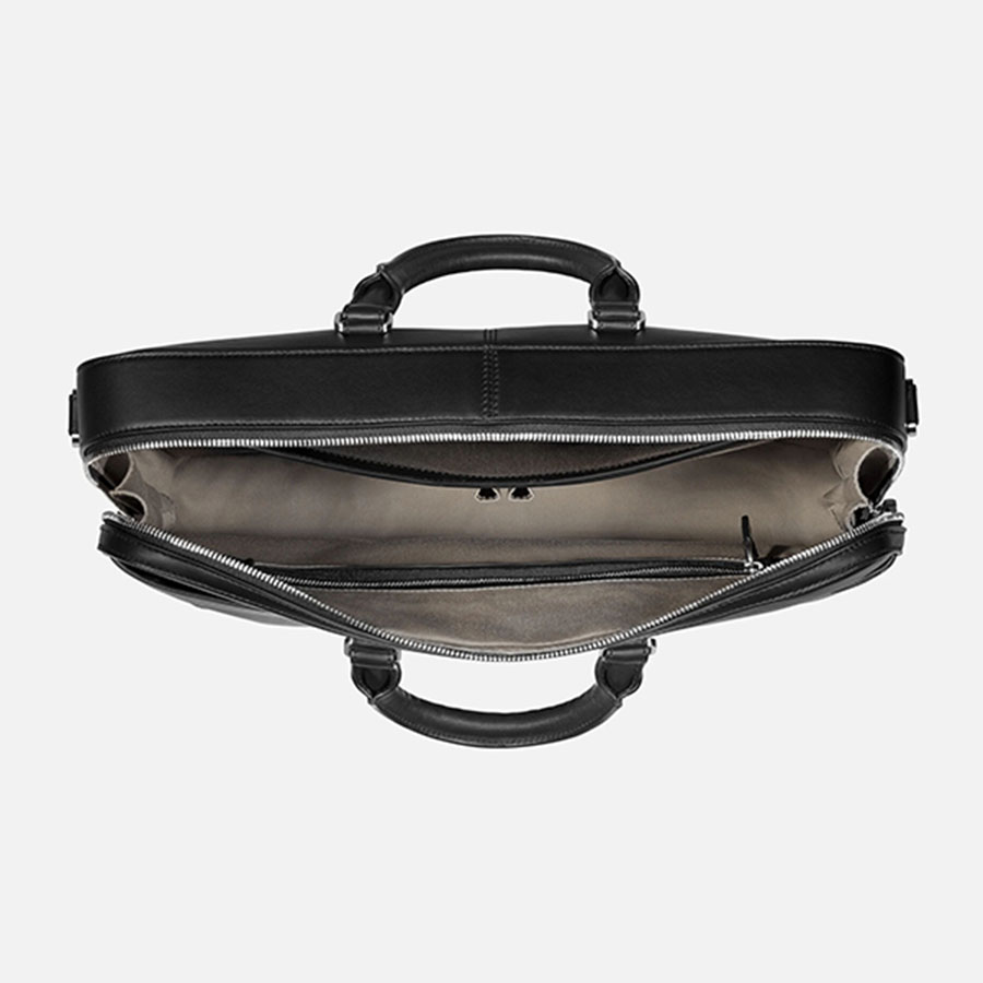 Cặp Xách Tay Laptop Montblanc Da Trơn 124077 Màu Đen