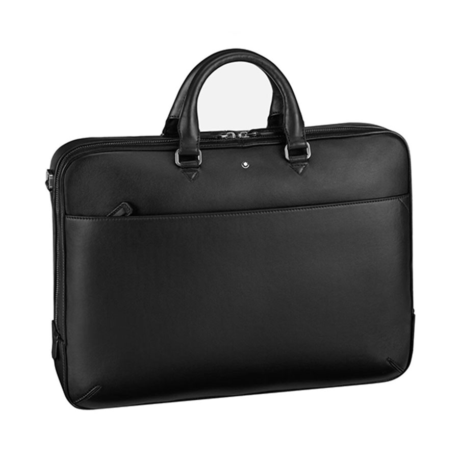 Cặp Xách Tay Laptop Montblanc Da Trơn 124077 Màu Đen