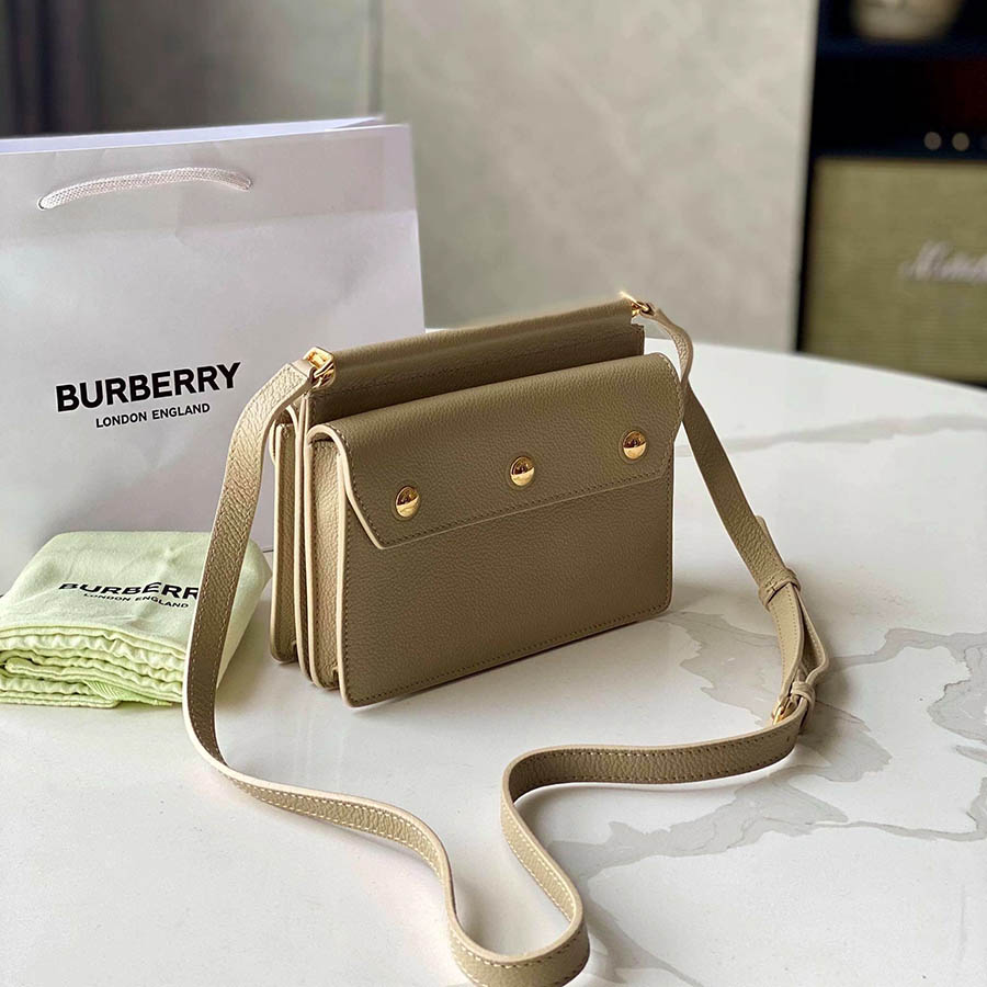 Túi Đeo Chéo Burberry Mini Leather Title Bag With Pocket Detail 8014580 Màu Beige