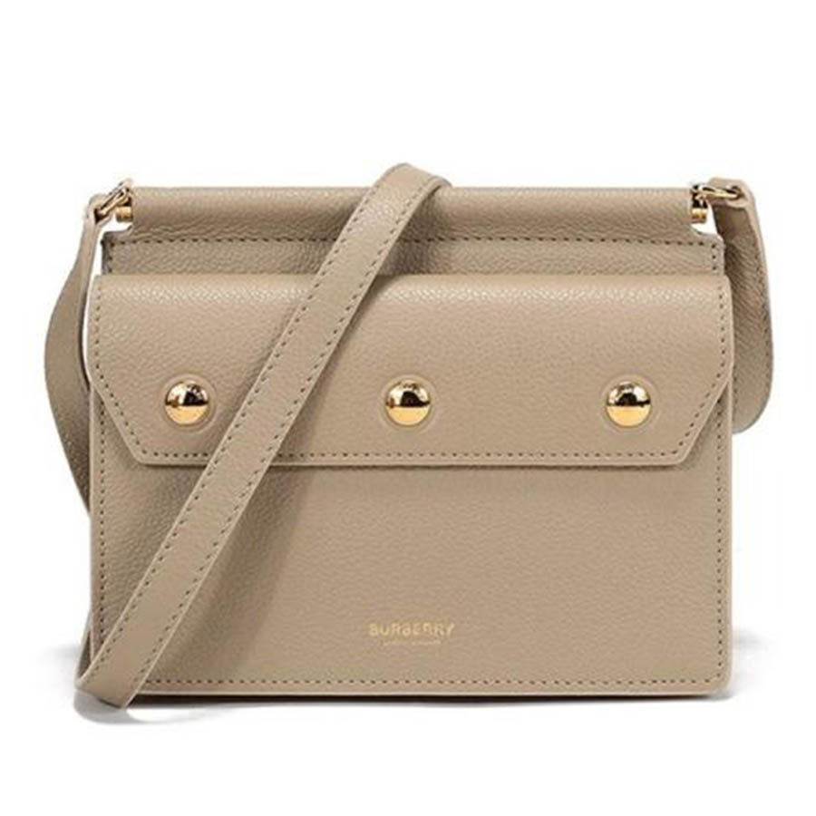 Túi Đeo Chéo Burberry Mini Leather Title Bag With Pocket Detail 8014580 Màu Beige