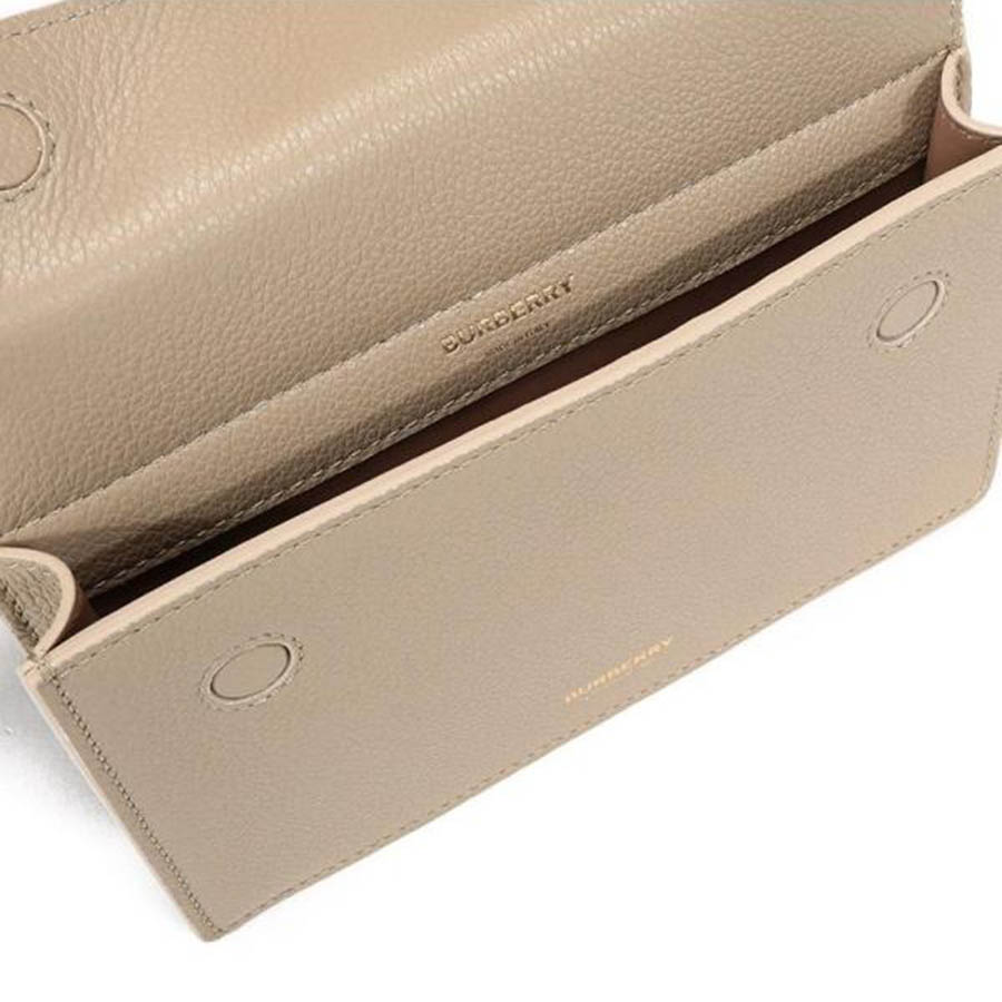 Túi Đeo Chéo Burberry Mini Leather Title Bag With Pocket Detail 8014580 Màu Beige