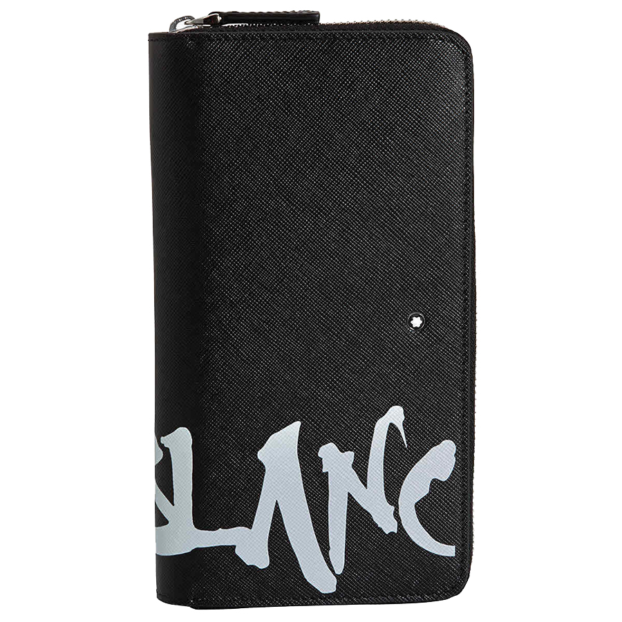 Ví Montblanc Sartorial Calligraphy Leather Zip-Around 12cc Màu Đen