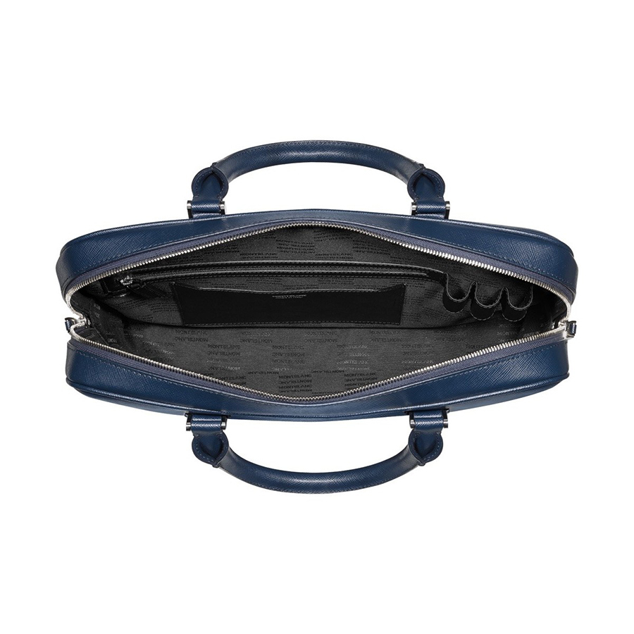 Cặp Xách Tay Montblanc Sartorial Slim Leather Document Indigo Màu Xanh Navy
