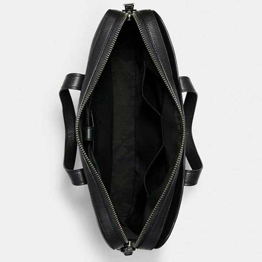 Cặp Xách Tay Coach Nam Portfolio Hamilton Beckett Structured Penn Brief In Signatur Leather Clutch Màu Đen