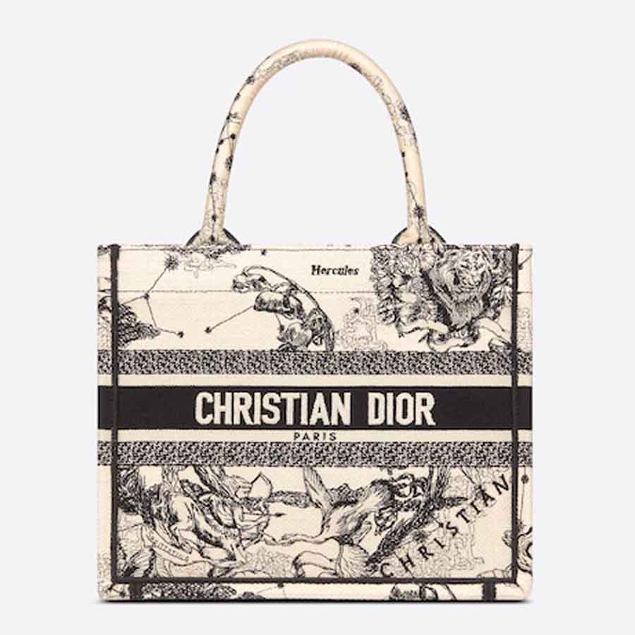 Túi Xách Dior Small Book Tote Latte Toile de Jouy Zodiac Embroidery