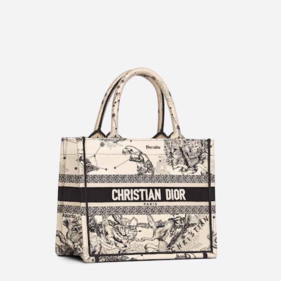 Túi Xách Dior Small Book Tote Latte Toile de Jouy Zodiac Embroidery