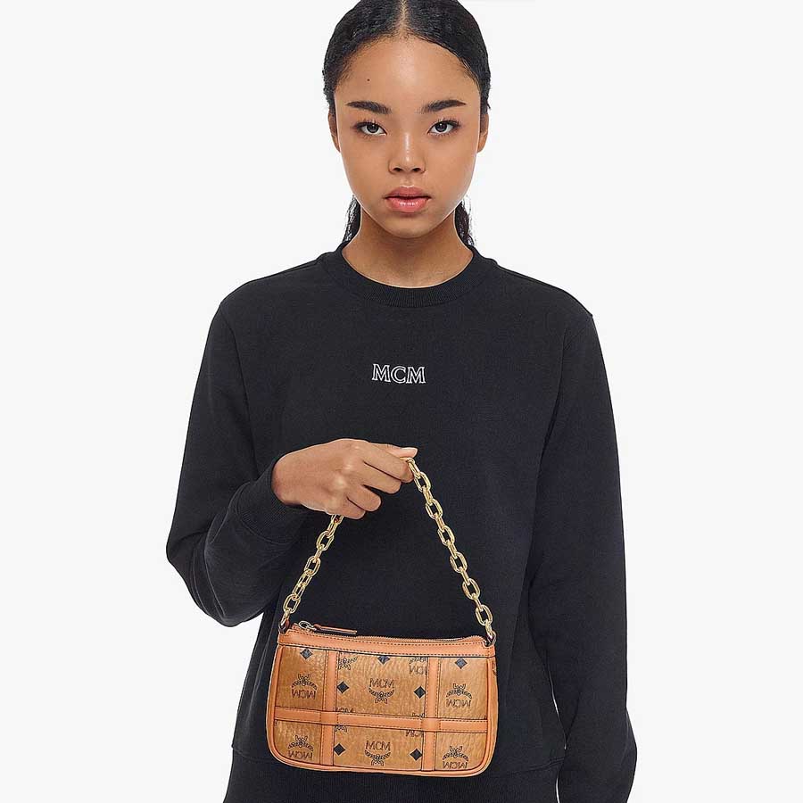 Túi Xách MCM Delmy Shoulder Bag In Visetos Màu Nâu