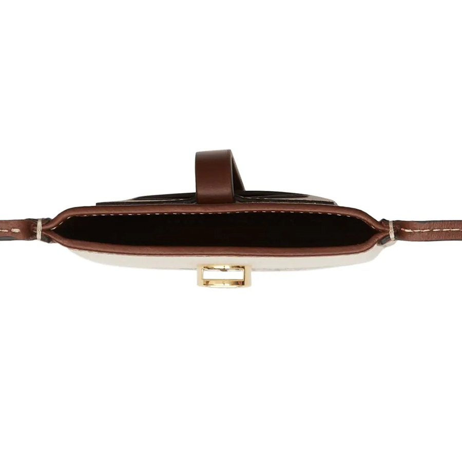 Túi Đeo Chéo Burberry Logo Graphic Crossbody Bag Màu Be Phối Nâu