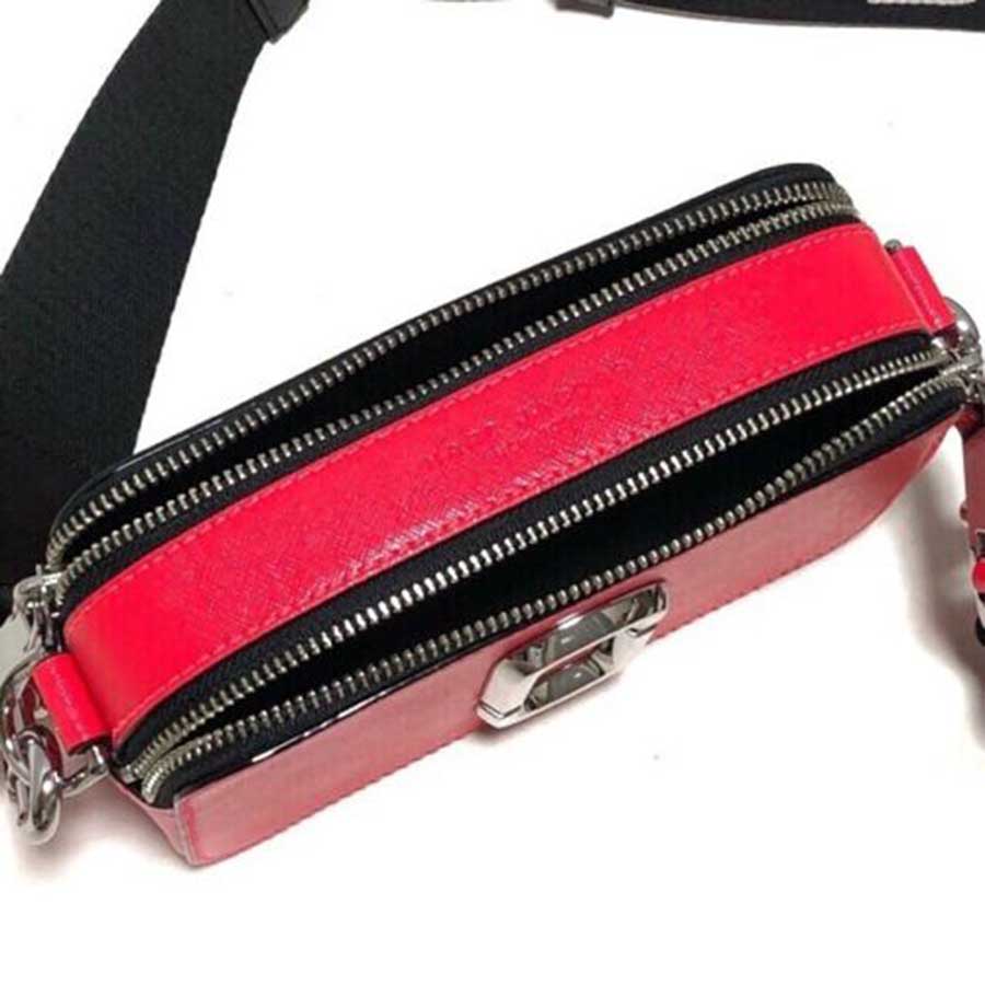 Túi Xách Marc Jacobs Snapshot Fluoro M0014503 Hot Pink Leather Shoulder Bag Màu Đỏ