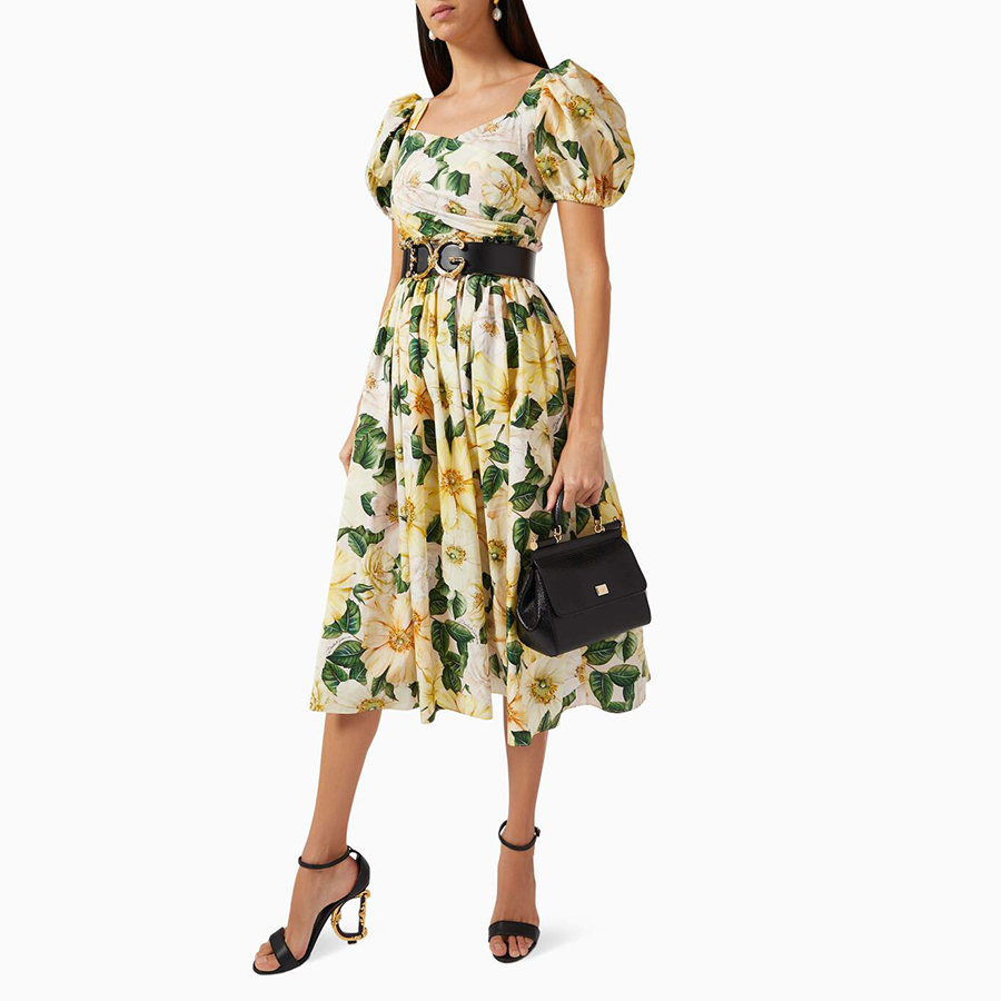 Túi Xách Nữ Dolce & Gabbana D&G Small Sicily Bag in Iguana Printed Leather Màu Đen