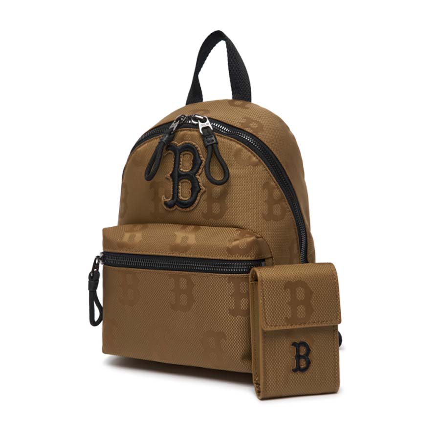 Balo MLB Monogram Nylon Jacquard Mini Backpack Boston Red Sox 3ABKS011N-43BGD