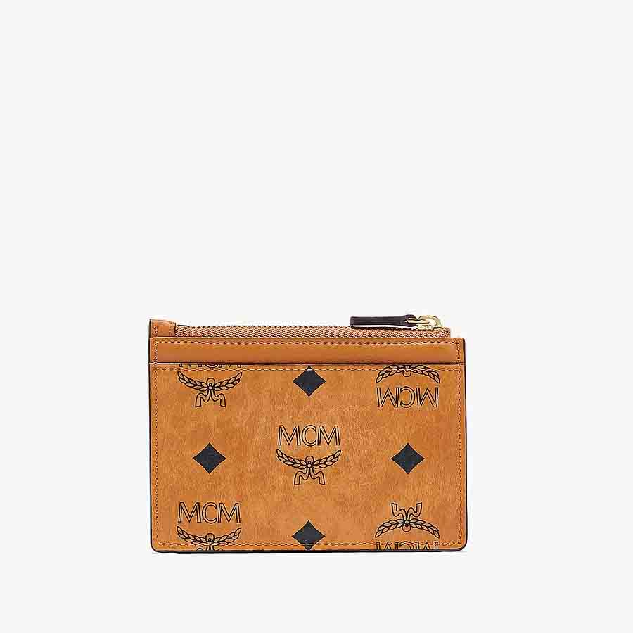 Ví Card MCM Patricia Zip Card Case In Visetos Màu Nâu