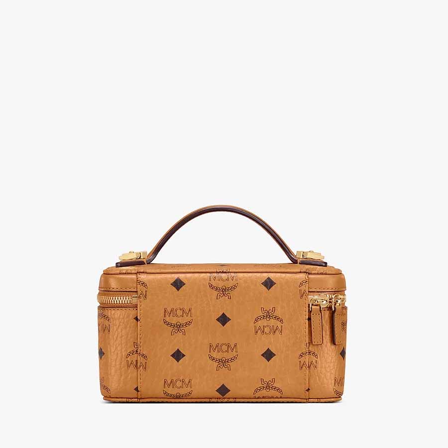 Túi Hộp MCM Rockstar Vanity Case In Visetos Original Cognac Màu Nâu