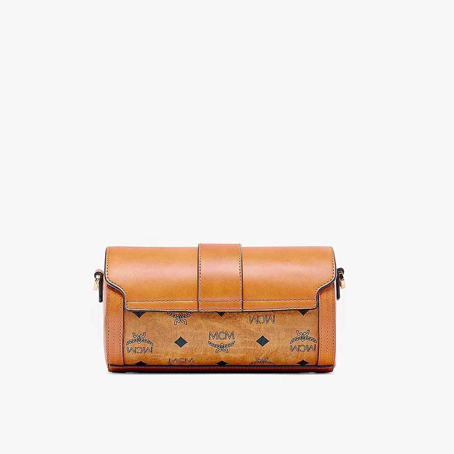 Túi Trống Mini MCM Tracy Crossbody In Visetos Cognac Màu Nâu
