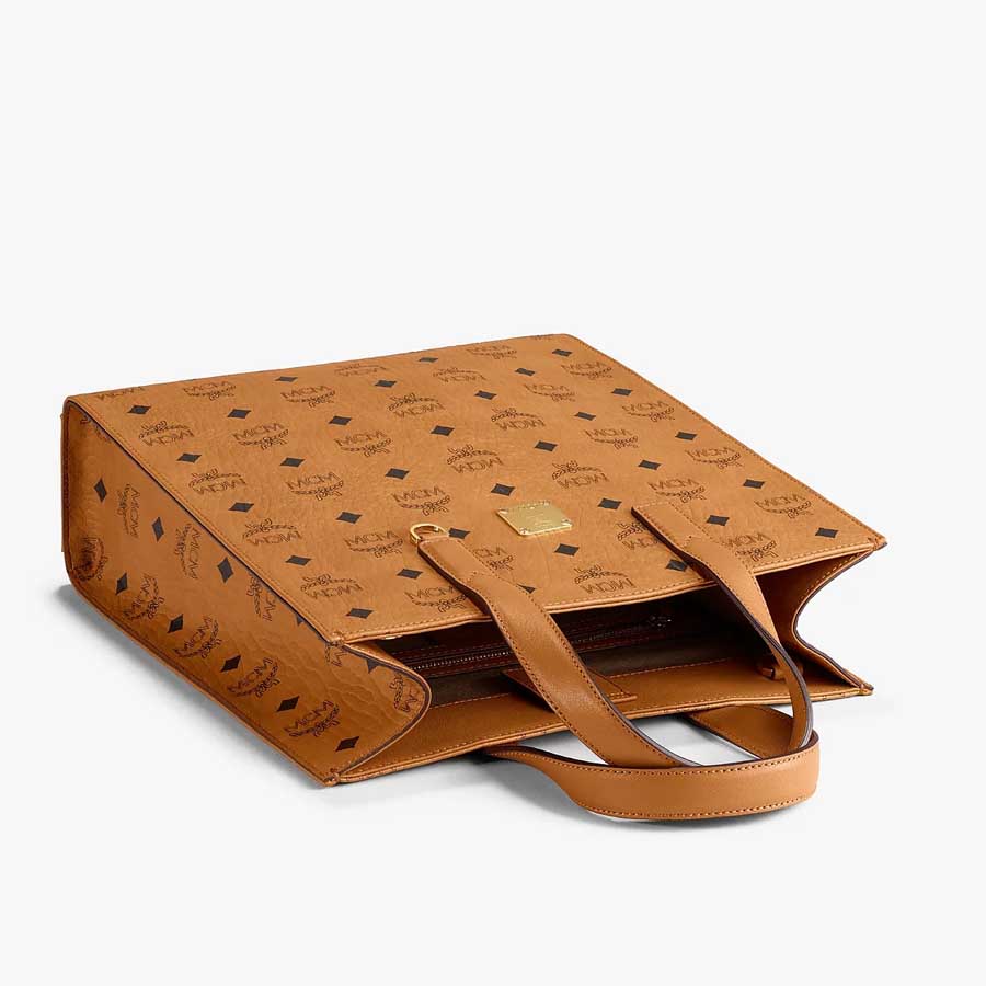 Túi Tote MCM Klassik Tote In Visetos Cognac Màu Nâu