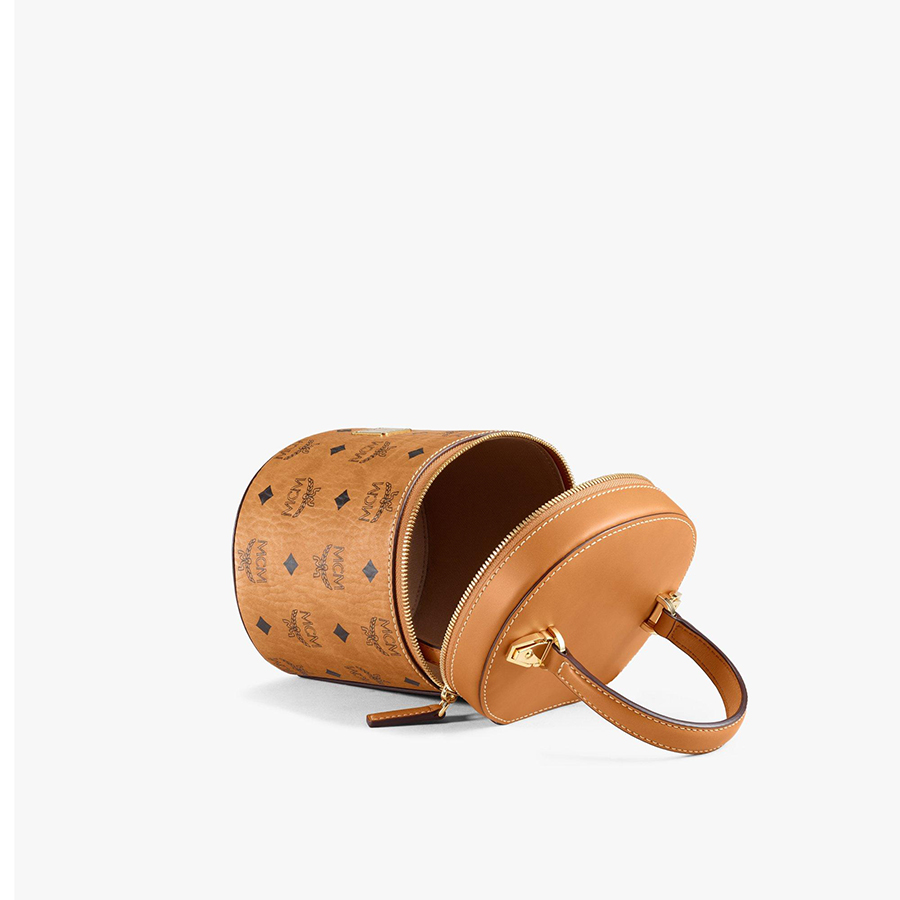 Túi Xách Tay MCM Cylinder Crossbody In Visetos Màu Nâu