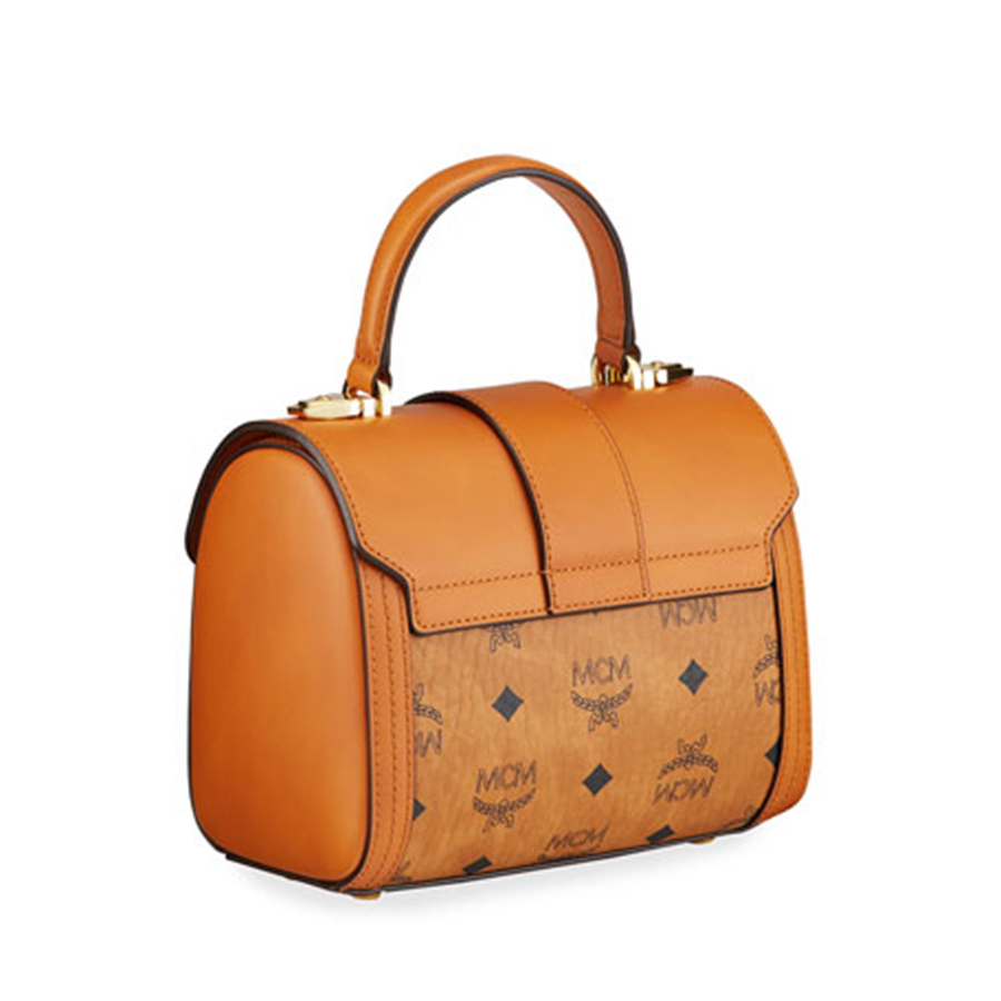 Túi Xách Tay MCM Tracy Visetos Leather Top-Handle Bag Màu Nâu