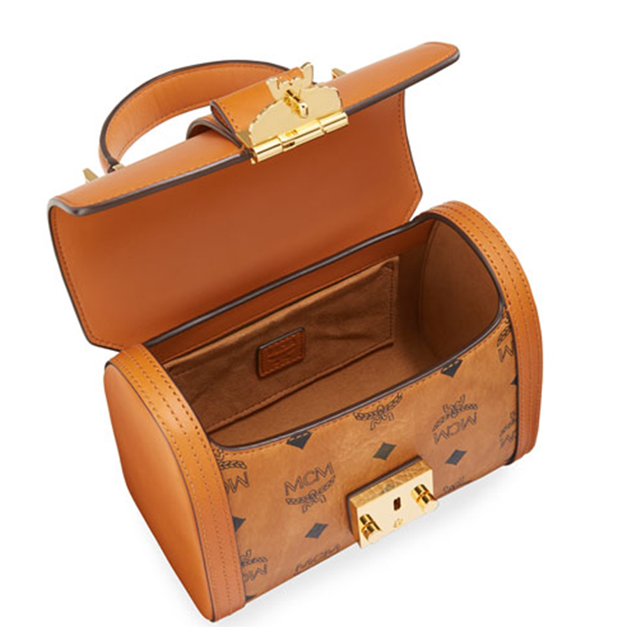 Túi Xách Tay MCM Tracy Visetos Leather Top-Handle Bag Màu Nâu